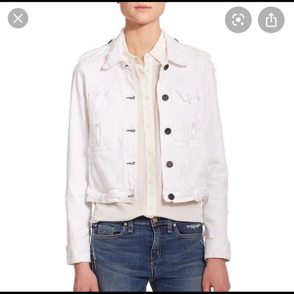 McGuire White Denim Distressed jacket